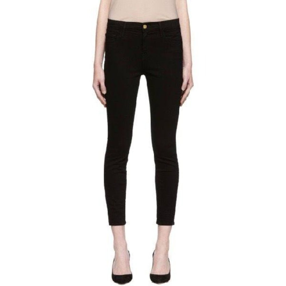 FRAME Denim Le Skinny de Jeanne Black Jeans 27 - Picture 4 of 11